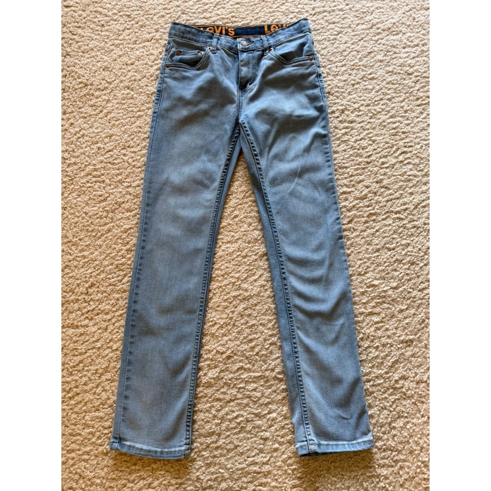 Levi's 510 Men Light Blue Slim  Jeans Stretch Button  youth 14‎ reg  W27 / L29